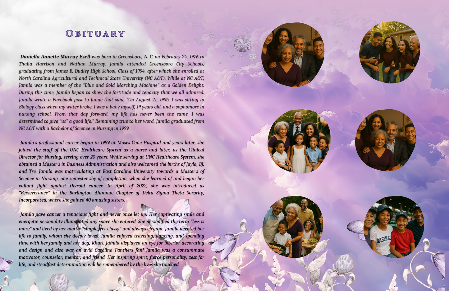 Booklet Obituary Design #11-4 Pages (11x17)