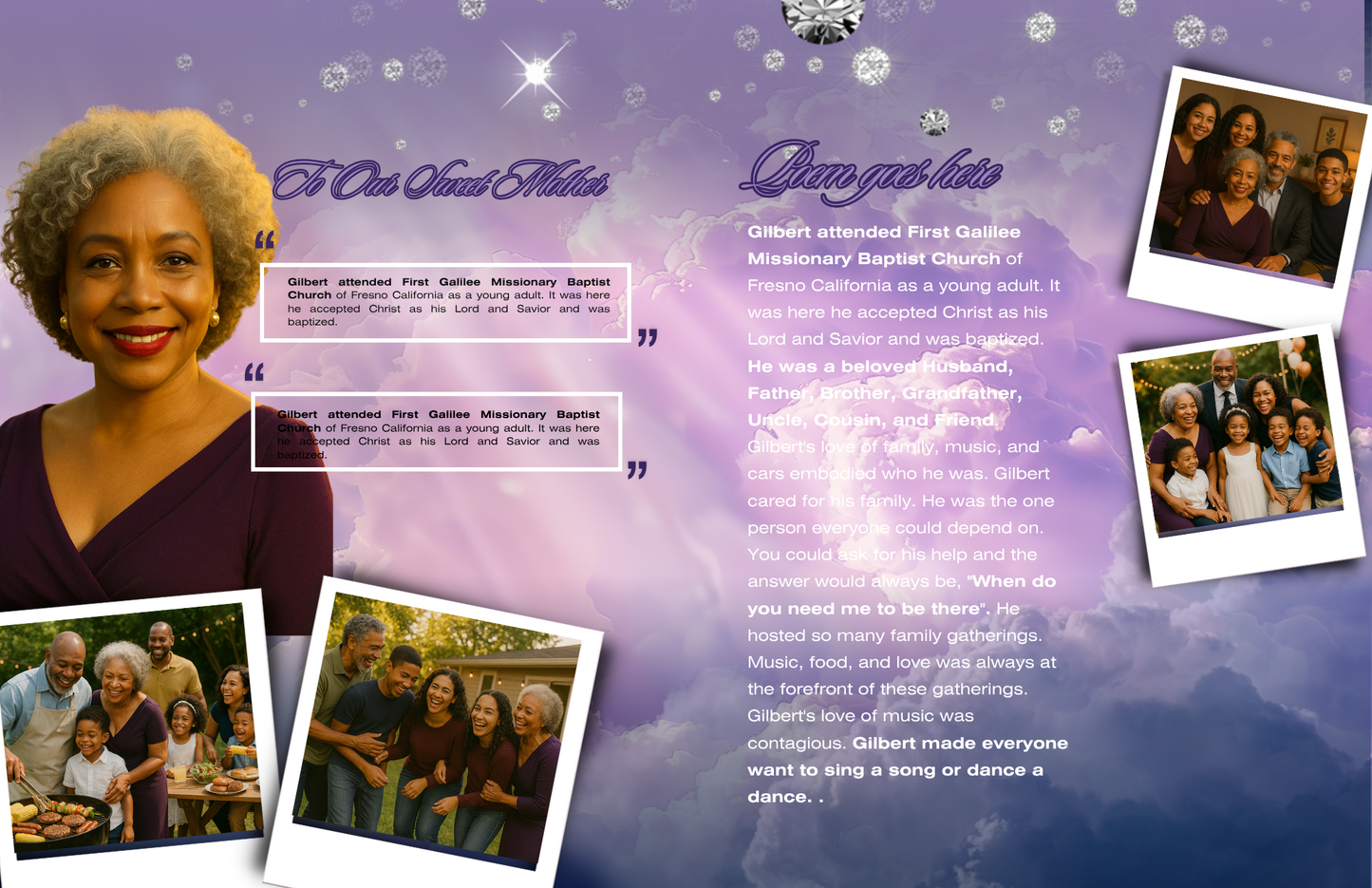 Booklet Obituary Design #11-4 Pages (11x17)