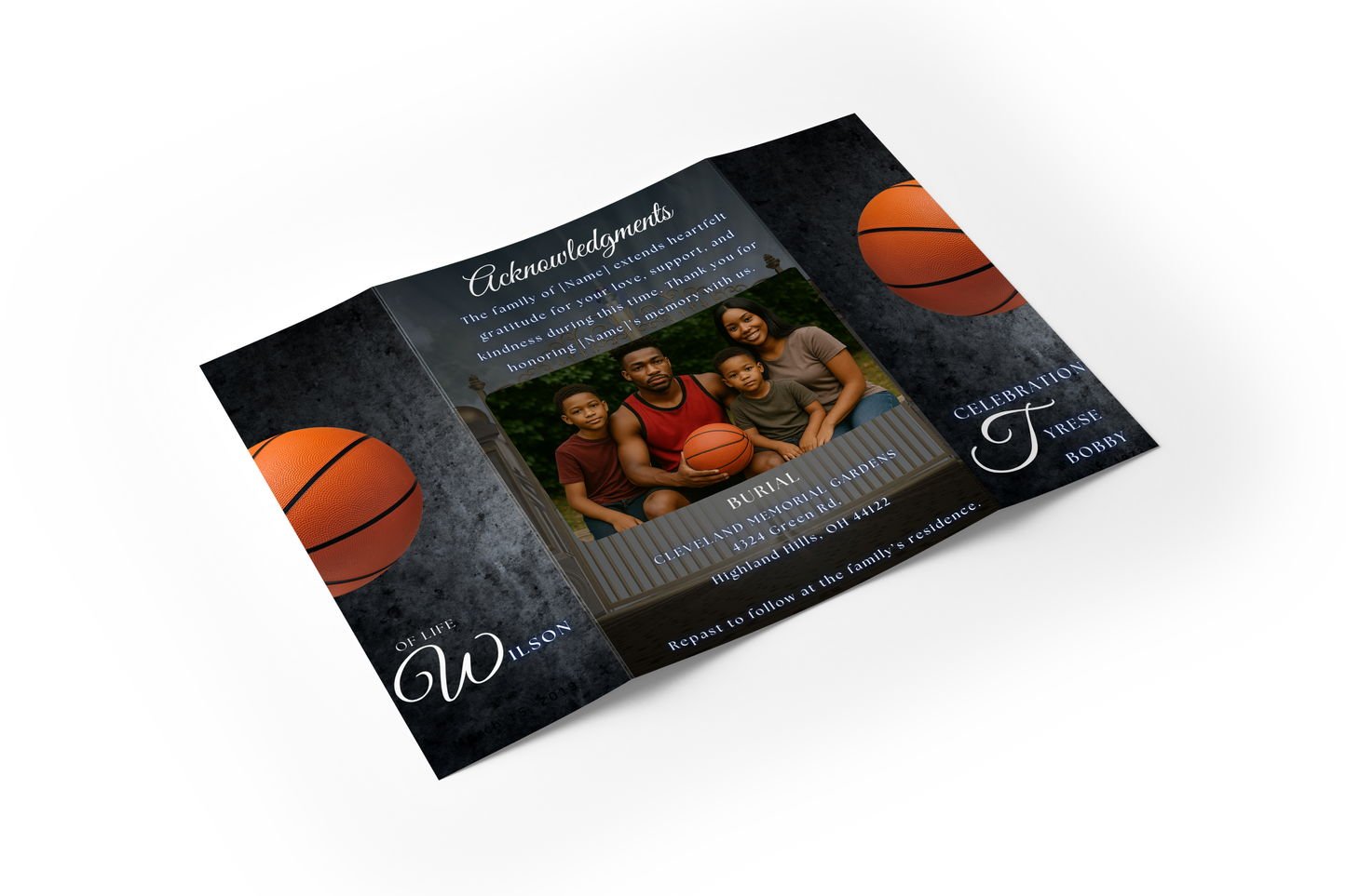 Gate Fold Obituary Design #13
