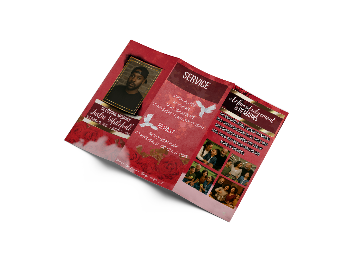 Trifold Obituary Design #4