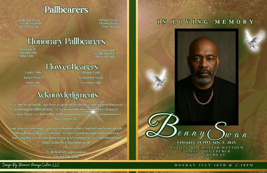 Booklet Obituary Design #5-4 Pages (11x17)