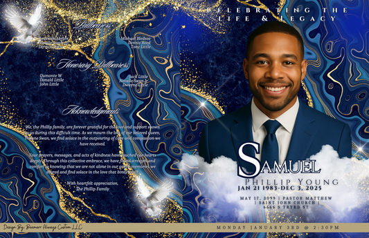Booklet Obituary Design #7-4 Pages (11x17)