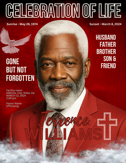 Magazine Obituary Design #9-4 Pages