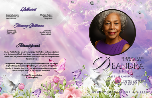 Booklet Obituary Design #11-4 Pages (11x17)