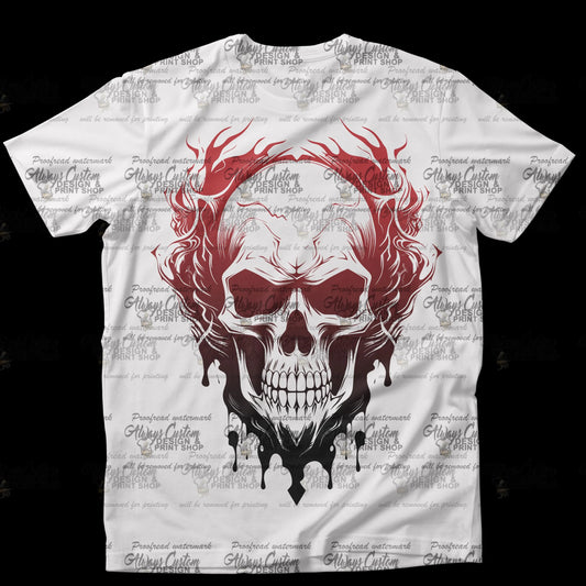Skull  Digital T-Shirt Design File – PNG for Sublimation, DTF, or Heat Transfer Printing