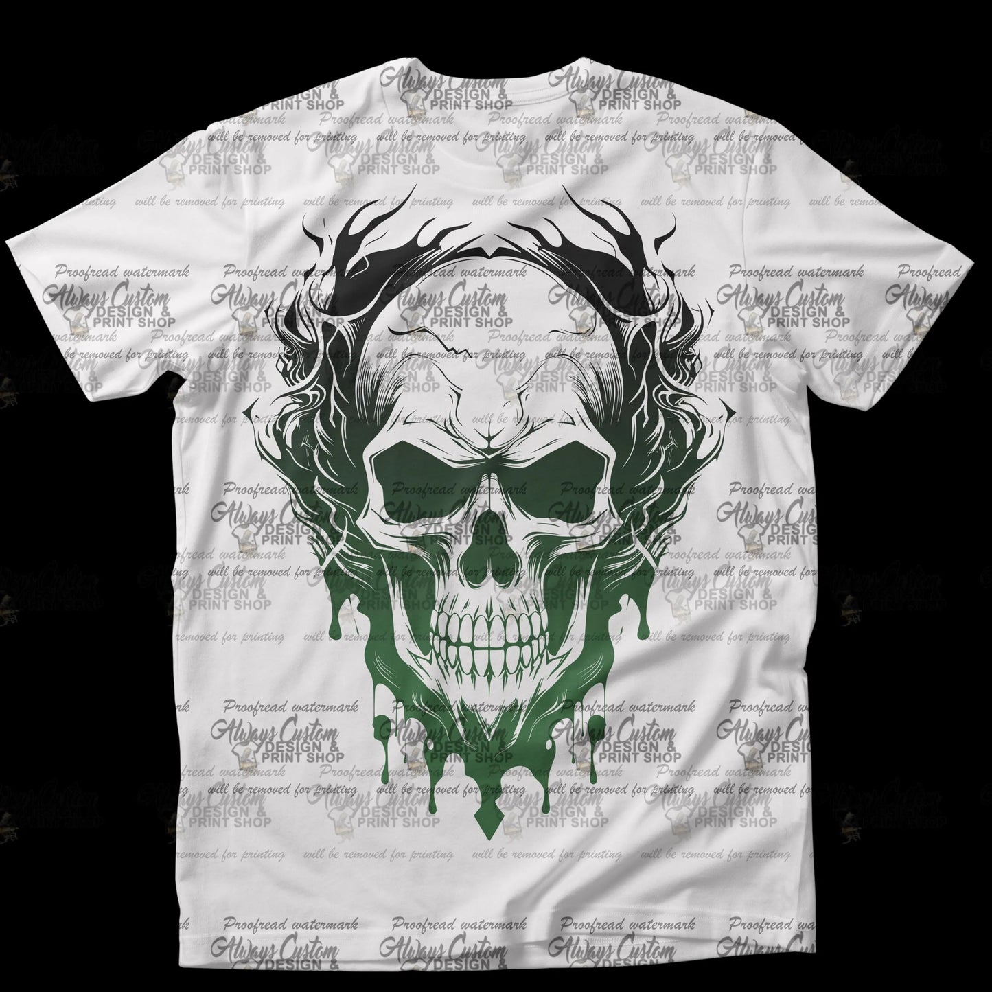Skull  Digital T-Shirt Design File – PNG for Sublimation, DTF, or Heat Transfer Printing